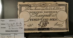 Assignat 25 sols  série 1457