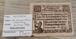 ALLEMAGNE - 20 Kassenschein