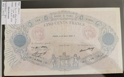 500 francs Bleu et Rose