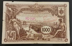 1000 francs Union économique de Montpellier