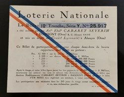 Billet de Loterie Nationale