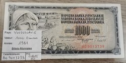 YOUGOSLAVIE - 1000 Dinars