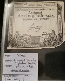 Assignat 50 sols série 2604