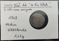 LOUIS XIV 5 sols aux insignes 1703