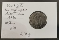 LOUIS XV 1-10 écu Ecu Vertugadin 1716