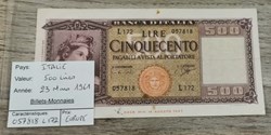 ITALIE - 500 Lires