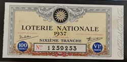 Billet de Loterie Nationale