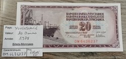 YOUGOSLAVIE - 20 Dinars