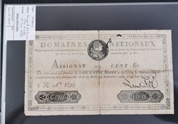 Assignat 100 livres face royale série 1205