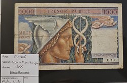 1000 francs Trésor Français 1955