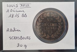LOUIS XVIII 1 décime 1815 BB
