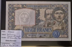 20 francs Sciences et Travail 05-12-1940