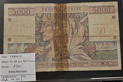 50 NF sur 5000 Francs 1960