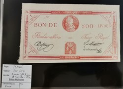Bon de 500 livres - Armée catholique et royale - Faux