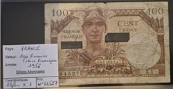 100 francs Trésor Français - 1956 surcharges