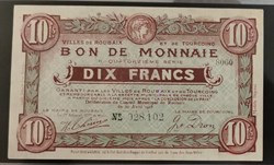 10 francs ville de Tourcoing et Roubaix