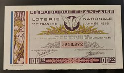 Billet de Loterie Nationale