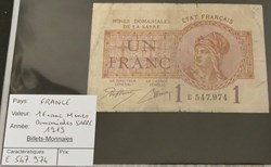 1 francs Mines domaniales de la Sarre