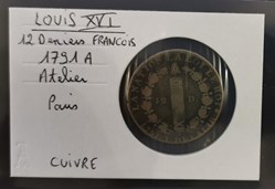 LOUIS XVI 12 deniers François 1791 A
