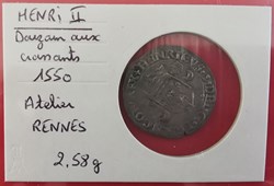 HENRI II Douzain aux croissants 1550