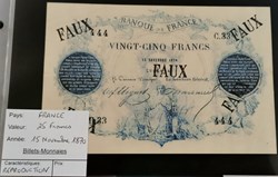 25 francs 15-11-1870 REPRODUCTION