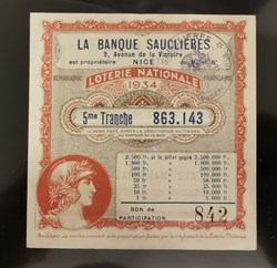 Billet de Loterie Nationale