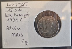 Louis XVI 15 sols type françois 1791 A