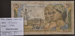 5 francs Antilles 1964