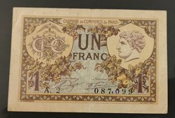 1 francs Chambre de Commerce de Paris