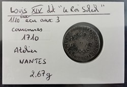LOUIS XIV 1-10 écu aux 3 couronnes 1710