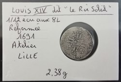 LOUIS XIV 1-12 écu aux 8L réformée 1691
