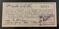 Billet de Loterie Nationale