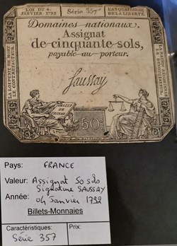 Assignat 50 sols série 357
