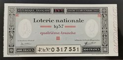 Billet de Loterie Nationale