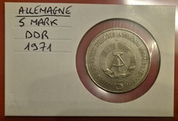 ALLEMAGNE 5 Mark - DDR - 1971