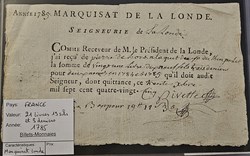21 livres 19 sols 3 deniers - Marquisat de la Londe