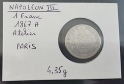 NAPOLEON III 1 franc 1867 A