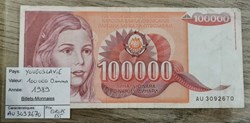 YOUGOSLAVIE - 100000 Dinars