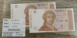 CROATIE - 1 Dinar