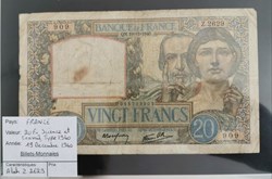 20 francs Sciences et Travail