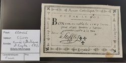 Bon de 5 livres - Armée Catholique et Royale - Faux