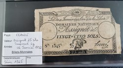 Assignat 25 sols série 1345