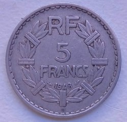 5 francs 1948 B fermé