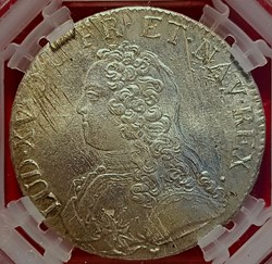 Écu 1733 & aux branches d'olivier MS64