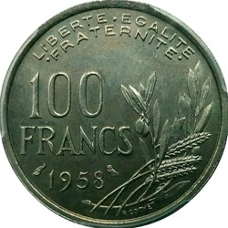 100 francs 1958 chouette MS65