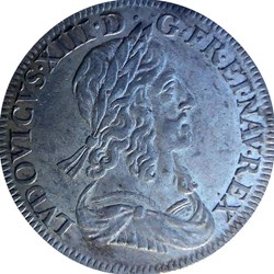 1/2 écu 1643 A rose deuxième poinçon