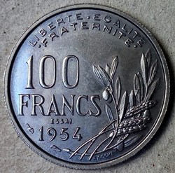 100 francs 1954 essai