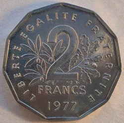 2 francs Semeuse 1977 pré-série type 1