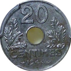20 centimes 1944 fer MS62