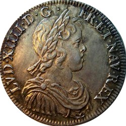 1/2 écu 1645 A rose à la mèche courte